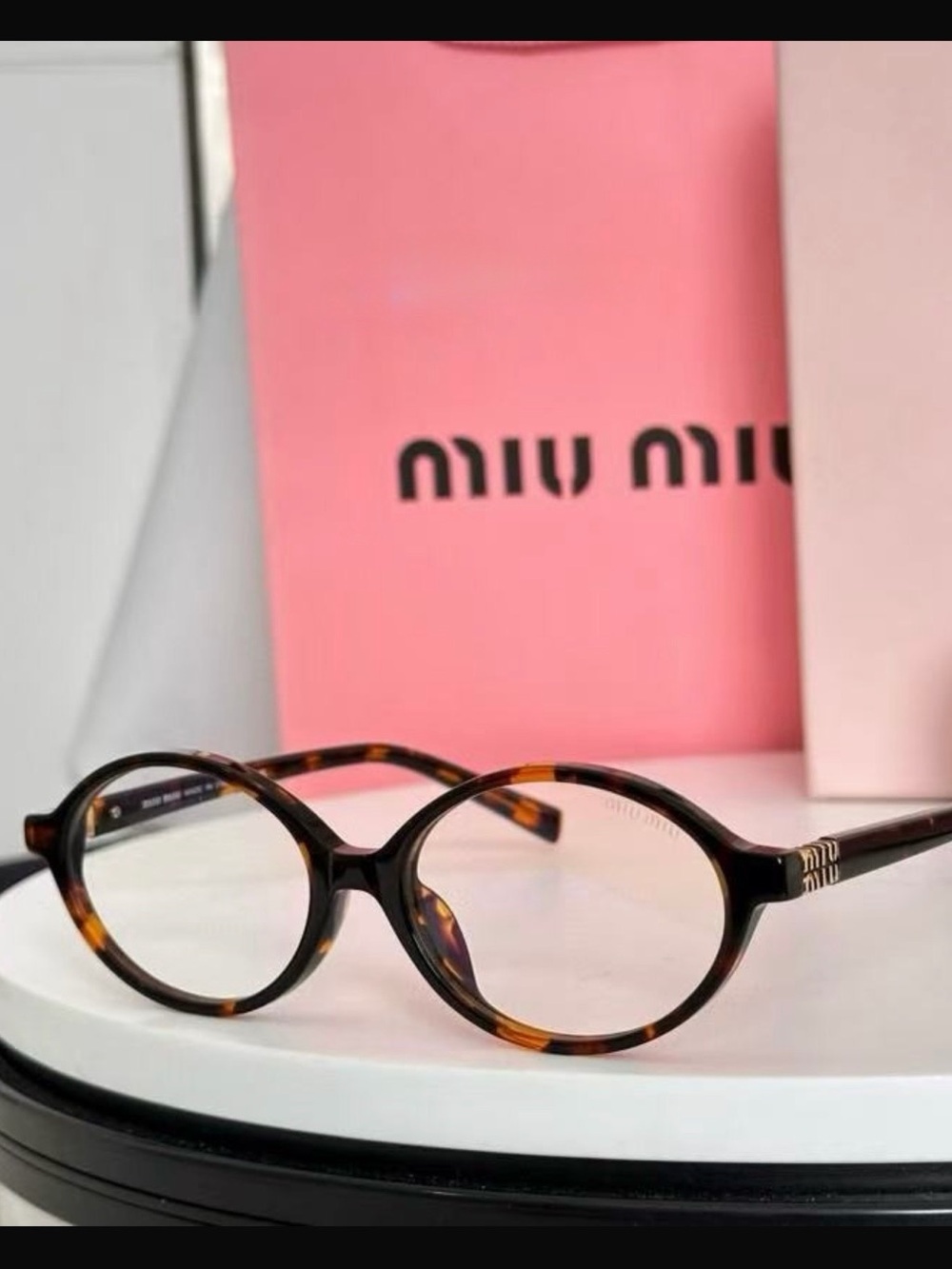 Miu Miu Tortoiseshell Round Optical Glasses
